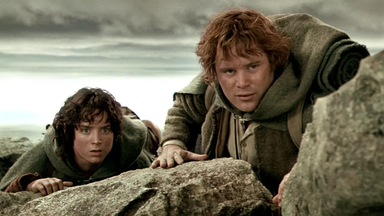 Sean Astin e Elijah Wood em "O Senhor dos Anéis: As Duas Torres" (New Line Productions)