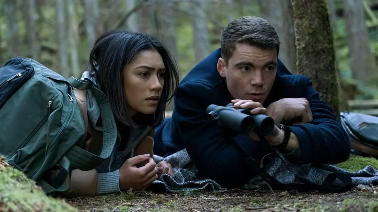 Gabriel Basso e Luciane Buchanan em "O Agente Noturno" (Netflix)