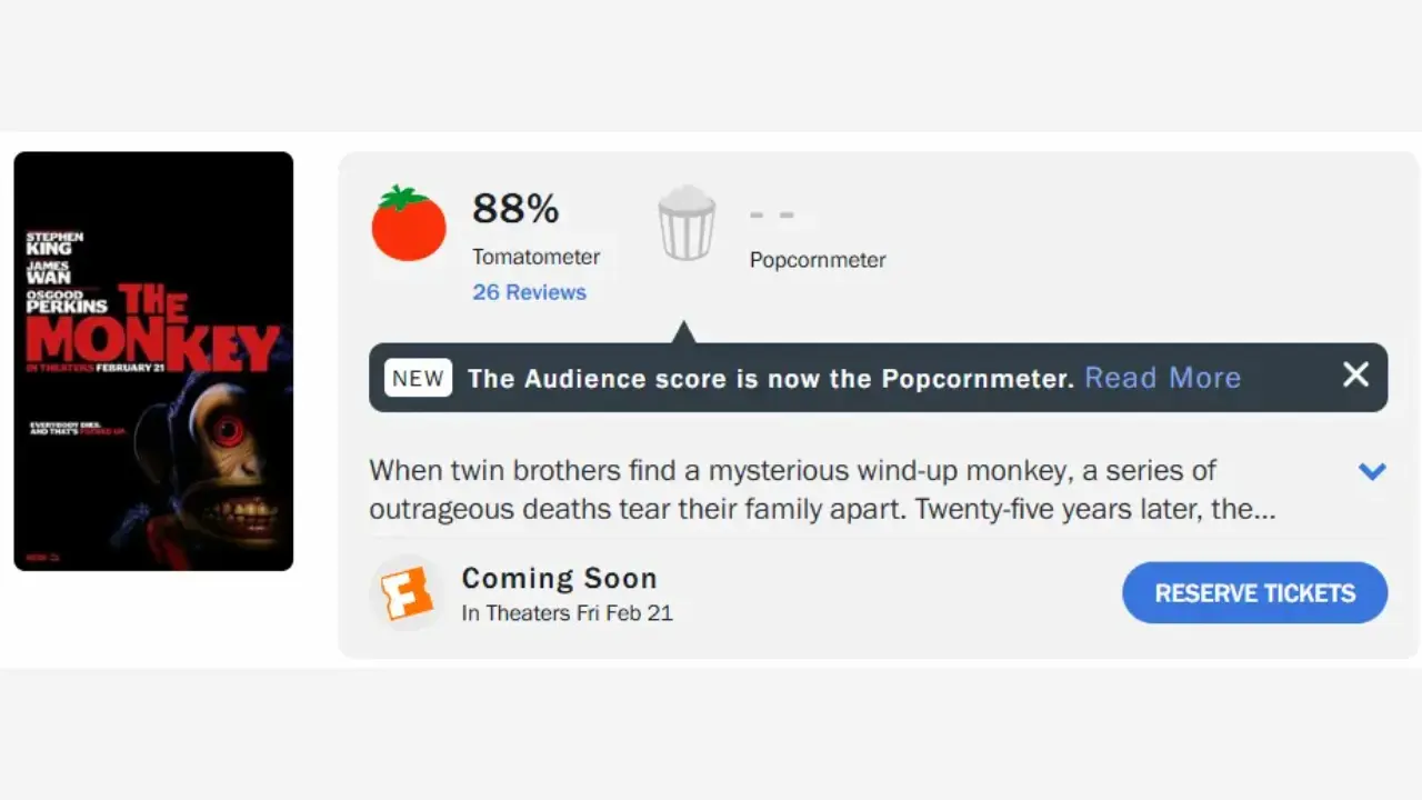 The Monkey — avaliação do filme nos tomatoes