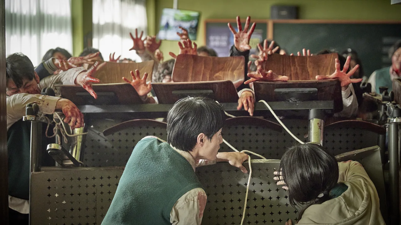 Park Ji-hu e Yoon Chan-young em "All of Us Are Dead" (Netflix)