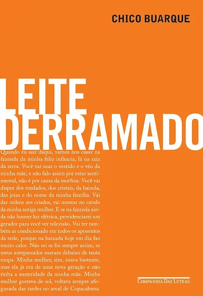 Capa do livro "Leite Derramado", de Chico Buarque