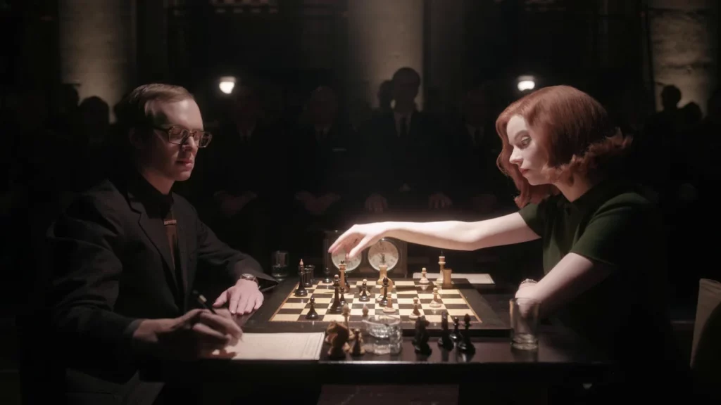 Michel Diercks e Anya Taylor-Joy em "O Gambito da Rainha" (Netflix)